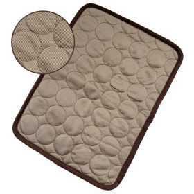 Pet Dog Cat Ice Silk Cold Nest Pad For Cooling In Summer (Option: Brown-63x50cm)