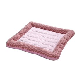 Pet Cooling Pad Bed For Dogs Cats Puppy Kitten Cool Mat Pet Blanket Ice Silk Material Soft For Summer Sleeping  Blue Breathable (Option: Red-M)