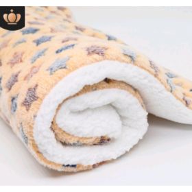 Cute Cat Blankets Dog Pet Mat (Option: Beige starry sky-L70x55)