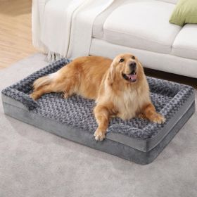 Washable Chew Proof Washable Luxury Orthopedic Dog Sofa Pet Bed For Dogs (Option: Gray-L)