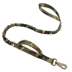 k9 leash; Bungee Dog Leash Tactical Dog Leash Nylon Adjustable Tactical Leash for Dogs Quick Release Military Dog Leash with 2 Control Handle; Bu (colour: Black, Specifications (length * width): 100-150cm)